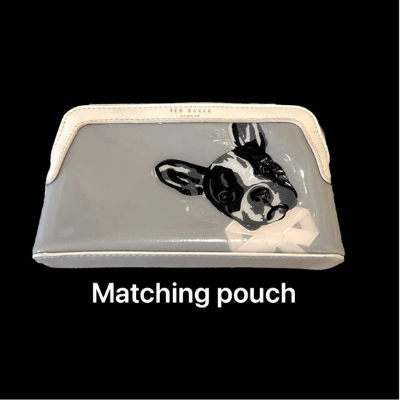 🌸Authentic Grey Frenchie Dog Ted Baker Large Icon Tote Bag with Matching Pouch - Picture 4 of 9